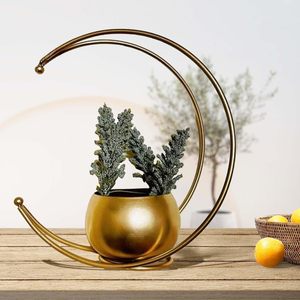 Ensemble de jardinières modernes en métal en forme de croissant de lune, support décoratif pour pot de fleurs de table pour la décoration de la maison, du bureau et du salon - Product Image 6
