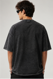 Camiseta de Hombre Oversize con Estampado Tie-Dye, 100% Algodón Jersey, Manga Corta, Cuello Redondo, Color Liso, Estilo Urbano, Corte Regular - Product Image 2