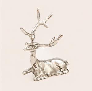 Estatua de Ciervo Metálica Pulida, Adorno Navideño, Decoración Minimalista de Reno Plateado para Oficina, Adorno Festivo para Sala de Estar - Product Image 1