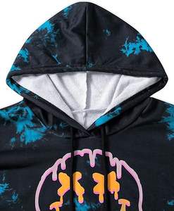 เสื้อฮู้ดผู้หญิง เสื้อสเวตเตอร์แขนยาวพิมพ์ลายกราฟิก เสื้อเชิ้ตทรงหลวม สีดำ ขนาดเล็ก - Product Image 3