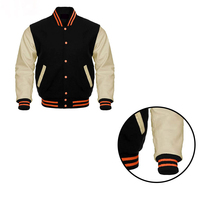 Veste de baseball en cuir véritable pour homme avec logo brodé en chenille personnalisé, style universitaire, motif lettres, en cuir de vache