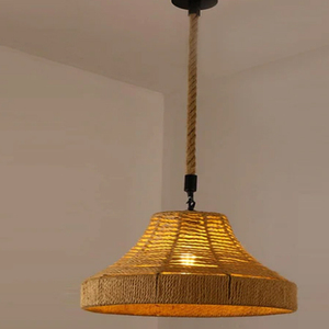 Lámpara de Techo Industrial de Metal con Diseño de Cáñamo, Estilo Edison E27, Retro, con Cuerda Tejida - Product Image 1