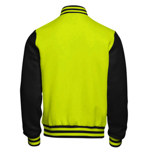 เสื้อแจ็คเก็ตแบบ Letterman สั่งทำพิเศษ ผ้าวูลผสม ทรงบอมเบอร์ ติดกระดุมแบบ Snap  คอเสื้อถักแบบริบ  สไตล์สตรีทแวร์  ชุดนักเรียน - Product Image 4
