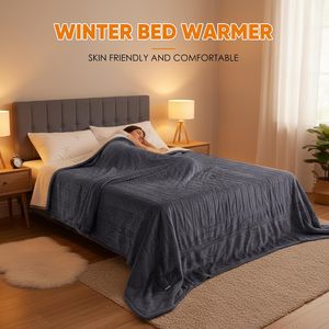 EDX Electric <b>Heated</b> Sherpa Flannel <b>Blanket</b> Dual Zone Control with 10 Heat Settings and Auto off Feature - Product Image 2