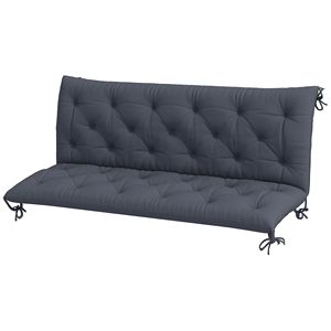 Grigio scuro Tufted 3 posti cuscino da esterno panca per Patio panche sedia a dondolo divano - Product Image 1
