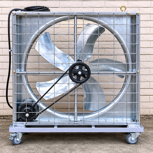 Industrial Ventilation Fan 36-Inch Metal Belt-Driven 4 Blades AC <b>Motor</b> Floor Mounted Mechanical <b>Control</b> Commercial Use - Product Image 1