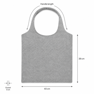 Sac de courses pliable en coton recyclé 225 GSM 40 x 38 cm avec poignées d'épaule intégrées, logo personnalisé, vente en gros, OEM, sac fourre-tout pour épicerie - Product Image 3