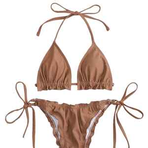 Custom Logo OEM Seamless Ribbed Adjustable Straps Breathable Comfortable Everyday Eco-Friendly <b>Sports</b> Bra Women <b>Bikini</b> <b>Set</b> - Product Image 6
