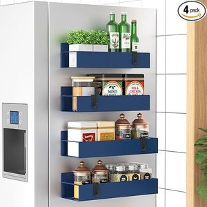 Set di 4 Organizzatori Magnetici Blu Royal per Spezie, per Frigorifero e Forno, Gestione Efficiente della Cucina - Product Image 2