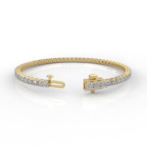 Pulsera Clásica de Diamantes Cultivados en Laboratorio de 2.43 Ct para Mujer, Oro Sólido de 10k, Claridad VS, Color EF, Corte Brillante, Regalo - Product Image 3