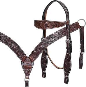 Cabezal de Cuero Vacuno Argentino de Primera Calidad con Cuentas, Diseño Anudado Hecho a Mano, Talla y Color Personalizables, Confianza del Jinete - Product Image 1