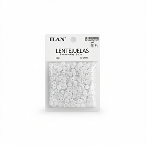 Paillettes ILAN 6mm Bianche 15g Decorazioni per Artigianato - Product Image 2