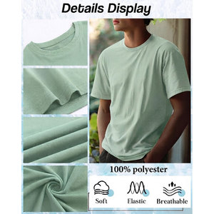 Customizable Packaging Men's Oversized Gym <b>T</b>-<b>Shirt</b> Plain Dyed Solid Color Pattern Anti Odor Lightweight Eco Friendly <b>T</b>-<b>Shirt</b> - Product Image 6