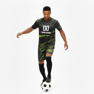 Maillot de football sublimé rayé respirant anti-UV grande taille à manches courtes, ensemble uniforme, le plus vendu en gros - Product Image 1