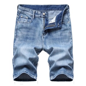 High Quality Training Wear Men's Knitted <b>Elastic</b> <b>Waist</b> Casual <b>Jeans</b> Shorts <b>with</b> Pockets 100% Cotton Hot Sale - Product Image 2