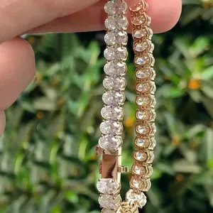 Exclusiva Pulsera de Diamantes TISHYA DIAMOND Vintage de Corte Redondo en Oro Rosa de 14k, Diamantes Cultivados en Laboratorio E F VVS de 14 Quilates con Certificación IGI - Product Image 5