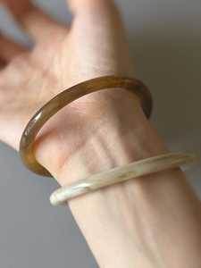Handmade Marble Resin Bangle Slim Stackable Horn Amber Resin Craft Thin Tubular Cuff Bracelet Women Jewelry Wholesale Pair - Product Image 1