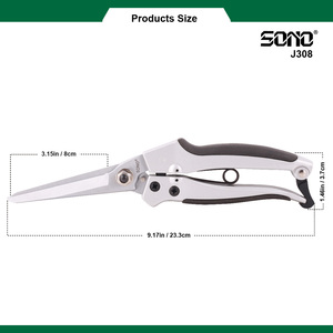 Sécateur de jardin portable SONO J308 DIY pour droitiers, en acier au carbone et alliage d'aluminium chromé, avec poignée antidérapante en TPR - Product Image 4