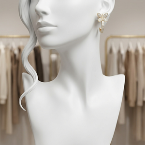 Floral asset <b>Gold</b> and Diamond bridal wedding luxury Fine Jewellery Gift diamond earing <b>Earrings</b> <b>Dangle</b> - Product Image 3