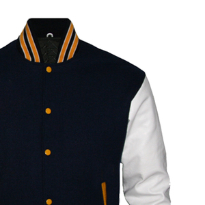 Veste de baseball vintage respirante à séchage rapide avec logo personnalisé en laine chenille brodée, manches en cuir pour homme - Product Image 5