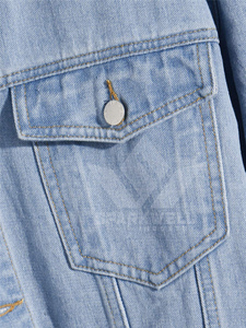 <b>Men's</b> Light Blue Washed Denim Trucker <b>Jacket</b> Button Closure <b>Long</b> Sleeve Oversized Regular Fit Casual Streetwear Jean <b>Jacket</b> - Product Image 6