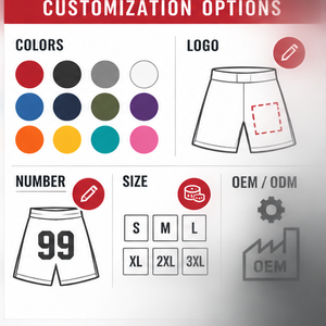 Shorts de combat MMA personnalisés couleur sable du désert, shorts de grappling, fabricant OEM ODM, vêtements de sport sublimés pour l'entraînement - Product Image 6