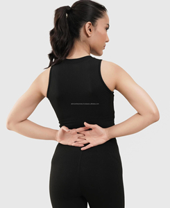 Camiseta sin mangas para mujer, personalizada, ecológica, transpirable, de secado rápido, Oxford sólido, con botones, de alta calidad, 260g, cuello redondo - Product Image 3