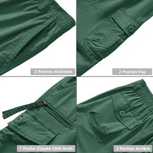 Pantalones Cortos Capri de Lona Verde para Hombre, Casuales, de Secado Rápido y Transpirables, con Cintura Elástica para Uso Diario, Entrenamientos y Actividades al Aire Libre - Product Image 4