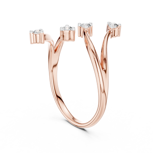 MINIMALIST LAB GROWN Round CUT DIAMOND <b>RING</b> <b>SET</b> in 18KT ROSE <b>GOLD</b> RHODIUM PLATED ENGAGEMENT GIFT GLAM EVENT DAILY USE WOMEN - Product Image 2