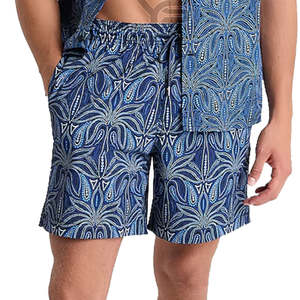 Men's Knee-Length Board Shorts-Sublimation Printed Polyester Swimwear Windproof & Quick Dry Breathable Drawstring Waist - Product Image 5
