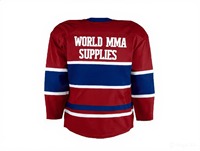 Nouveau maillot de hockey sur glace unisexe 7V7 à manches longues, col en V, polyester sublimé, respirant, séchage rapide, broderie 3D, coupe régulière, adulte