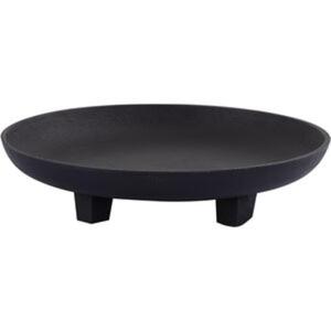 Grand saladier rond sur pied pour événements, idéal pour la présentation de fruits, accessoires de table, centre de table, bols élégants finition noire - Product Image 1