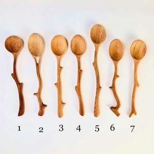 Cuillères en bois de Doussie artisanales de haute qualité, écologiques, avec manche long, design classique moderne, ensemble complet pour la cuisine - Product Image 5