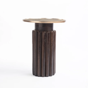 Modern <b>Solid</b> <b>Wood</b> Multi-functional Convertible Extendable Nightstand Bedside With Iron <b>Top</b> And Glass For Home Decor - Product Image 2