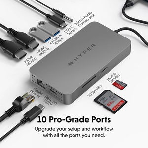HyperDrive HUB USB-C de 10 Puertos con Doble HDMI para MacBook, PC con Windows, Chromebook ai usb - Product Image 3