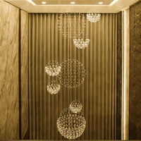 Lustre pour plafond haut, lustres longs pour escalier, luminaires à pampilles en cristal pour hall d'entrée, salon, escalier