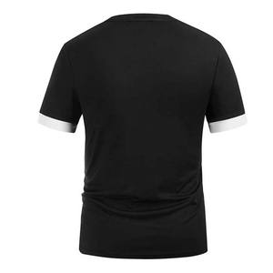 Ensemble de vêtements de sport décontractés pour hommes, vêtements de sport d'été, t-shirts à manches courtes en coton tricoté respirant, shorts, couleur contrastée - Product Image 2