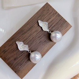 Autumn Collection Hot 10-11mm Freshwater Pearl Dangle Earrings Strong <b>Light</b> with Slight Flaws <b>Edison</b> Jewelry - Product Image 2
