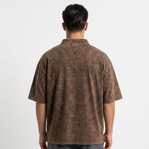 Chemises décontractées en maille unie 100% polyester respirant de haute qualité, manches courtes, col confortable, pour activités de plein air, polo homme - Product Image 2