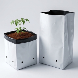 Wholesale Cocopeat Grow Bags for Vegetables Strawberries Flowers-Breathable Plastic Nursery Bags Hydroponics Use Black White - Product Image 4