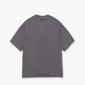 เสื้อยืดผู้ชายผ้าฝ้าย 100% ทรงหลวม พิมพ์ลาย เสื้อยืดคอตตอนโอเวอร์ไซส์สำหรับผู้ชาย ทรงบ็อกซี่ฟิต ล้างสีแบบแอซิด ไหล่ตก แบบเรียบ - Product Image 4