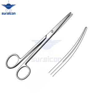 Tijeras quirúrgicas reutilizables de acero inoxidable curvadas y de punta roma de 16 cm (6¼ pulgadas) para cirugía general, plástica y disección de tejidos - Product Image 6