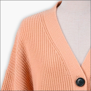 <b>Top</b> Trending Women V-Neck Lace-Up Embroidered Knitted Cardigan <b>Peach</b> Sweater Customized Logo Winter Anti-Wrinkle Patchwork - Product Image 2