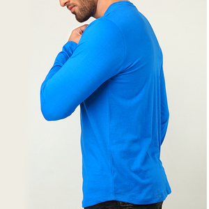 T-shirts pour hommes à manches longues, coupe slim, col rond, couleur verte, meilleure qualité, t-shirt uni à manches longues pour hommes - Product Image 5