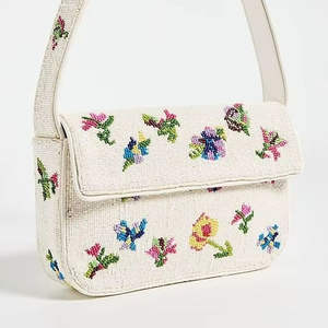 Sac fourre-tout promotionnel artisanal de luxe indien fait main, forme baguette, perles de verre multicolores, décontracté et durable - Product Image 3