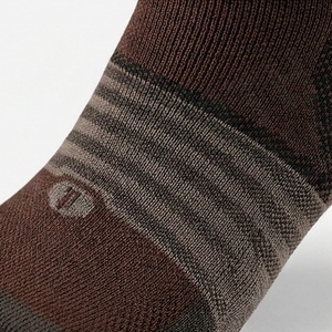 Brown Crew <b>Socks</b> With Striped Heel And <b>Toe</b> Breathable Running <b>Socks</b> <b>For</b> Adults - Product Image 5