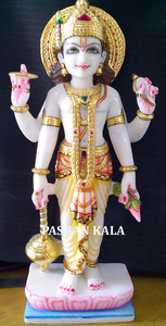 Statue de Vishnu en marbre de Makrana - Product Image 5