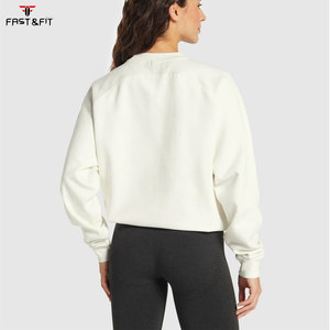 2026 Autumn Casual Streetwear Printed <b>Drop</b> Shoulder Breathable Windproof Woven Women's Sweatshirt Customized Colors Front Logo - Product Image 4