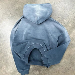Nouveau sweat à capuche vintage surdimensionné pour homme, couleur unie, en molleton de coton, décontracté, hiver, avec poches, imprimé personnalisé, personnalisable numériquement - Product Image 4
