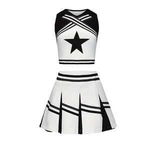 Uniformes de Porristas con Logotipo Personalizado, Blancos, sin Mangas, de Poliéster, para Competencia, Práctica Escolar, Servicio OEM, Nuevo Estilo - Product Image 5